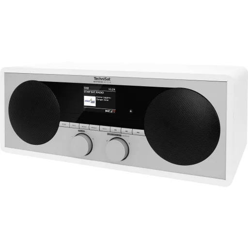 TechniSat DIGITRADIO 451 CD IR Asztali internetrádió Internet, DAB+, URH AUX, Bluetooth®, USB, WLAN, Internetrádió Táviránytóval, Spotify Fehér