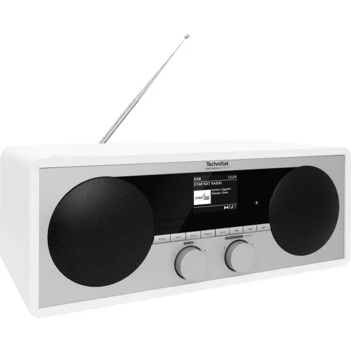 TechniSat DIGITRADIO 451 CD IR Asztali internetrádió Internet, DAB+, URH AUX, Bluetooth®, USB, WLAN, Internetrádió Táviránytóval, Spotify Fehér
