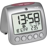   TFA Dostmann 60.2559.54 Rádiójel vezérlésű Ébresztőóra Szürke Riasztási idők 2 2 időzítési idő