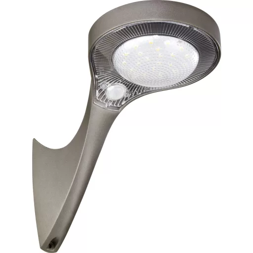 Napelemes fali lámpa mozgásérzékelővel 10 W, melegfehér, fekete, Sygonix SY-4673532