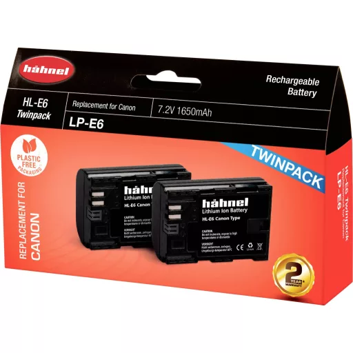 Hähnel Fototechnik HL-E6, 2er Kamera akku Megfelelő eredeti akku (kamera) LP-E6 7.2 V 1650 mAh