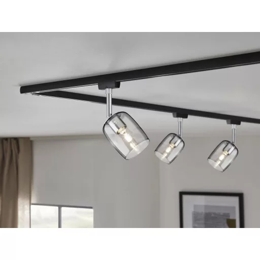 Paulmann Blossom Mennyezeti fényszóró URail G9 Fekete (matt), Füstüveg