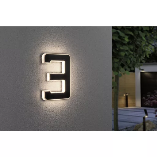 Paulmann 79844 4000870798447 Napelemes házszám megvilágítás 0.20 W Melegfehér Fekete