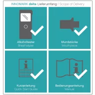   ACE INNOMARK delta Alkoholteszter Fekete 0.07 - 4.00 ‰ Kijelzővel