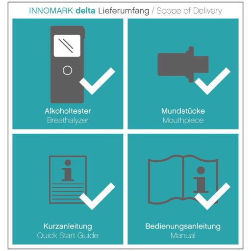 ACE INNOMARK delta Alkoholteszter Fekete 0.07 - 4.00 ‰ Kijelzővel