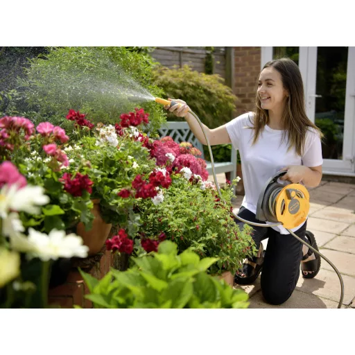 Hozelock 2427 0000 Click & Go Tömlőtartó dob 10 m 1 db Sárga, Szürke