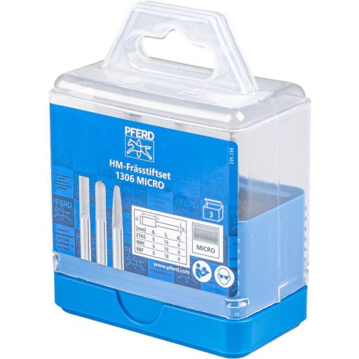 PFERD TOOLS 21901306 Maróstift készlet Keményfém Szár átmérő 6 mm