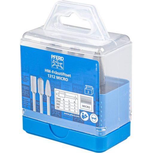 PFERD TOOLS 21901312 Maróstift készlet Keményfém Munkahossz 25 mm Szár átmérő 6 mm