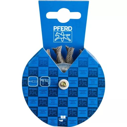 PFERD TOOLS POS körkefe csomózott RBG Ø 76 x 6 mm tengely Ø 6 mm acélhuzal Ø 0,50 POS RBG 7006/6 ST 0,50 43702003 10 db