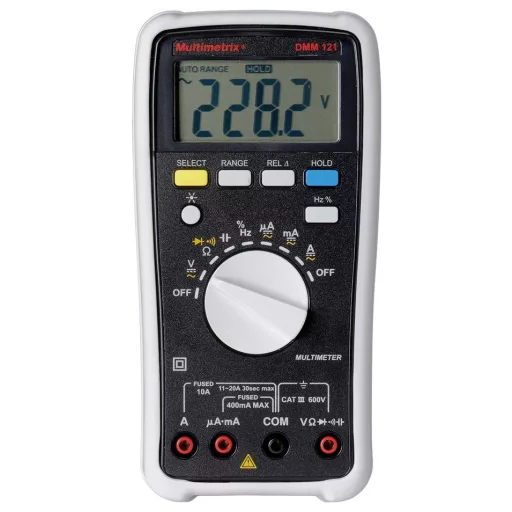 Multimetrix DMM 121 Kézi multiméter digitális CAT III 600 V Kijelző (digitek): 4000