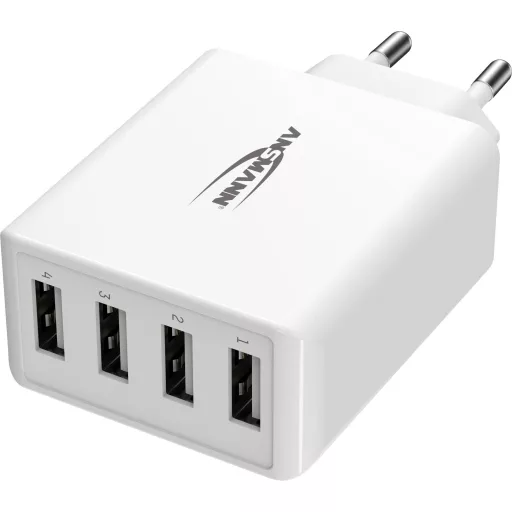 Ansmann HomeCharger HC430 USB-s töltőkészülék 30 W 4 x USB-A Fehér Beltér