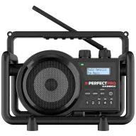   PerfectPro DABBOX Építkezési rádió DAB+, URH AUX, Bluetooth® ütésálló Fekete