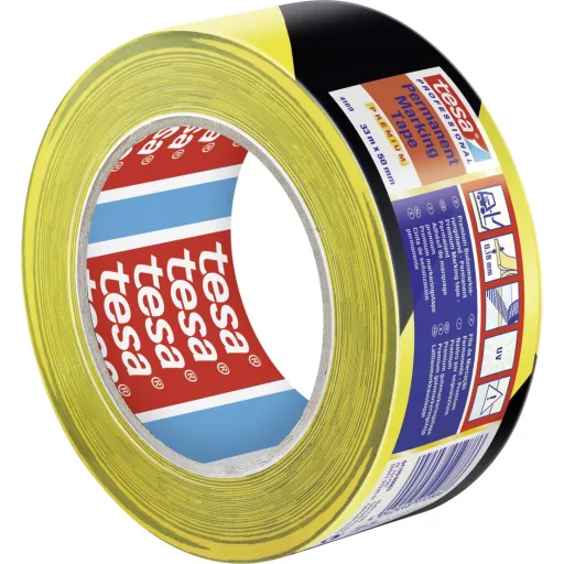 tesa PREMIUM 04169-00063-93 Padlójelölő szalag tesa® Professional Fekete/sárga (H x Sz) 33 m x 50 mm 1 db