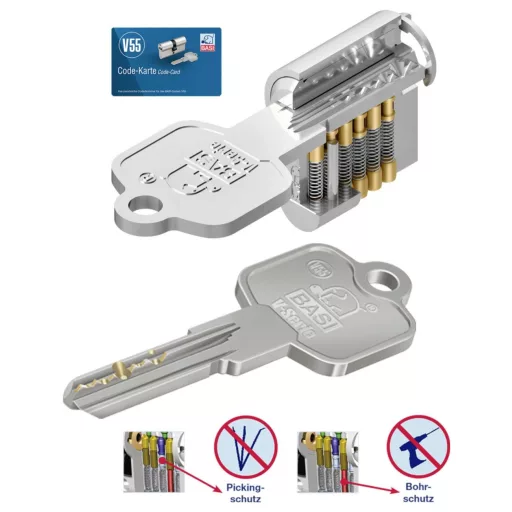 Basi VB5091-0050-0020 Függő lakat Egyidőben záródó Profilhengeres lakat