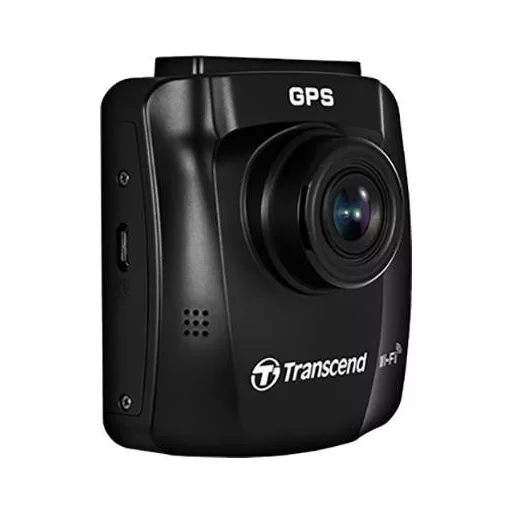 Transcend DrivePro™ 250 Autós kamera GPS-szel Látószög, vízszintes (max.)=140 ° 12 V, 24 V GPS radarfelismeréssel, időrács, G érzékelő, WDR, Ütközés