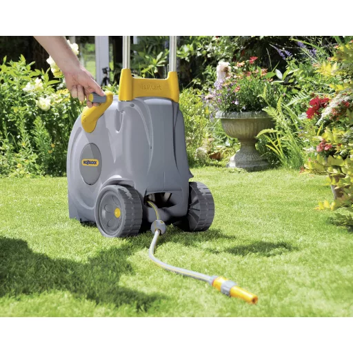 Hozelock 2450R0000 Schlauchwagen Fast Cart mit 40 m Schlauch Tömlőkocsi 40 m 1 db Szürke, Sárga