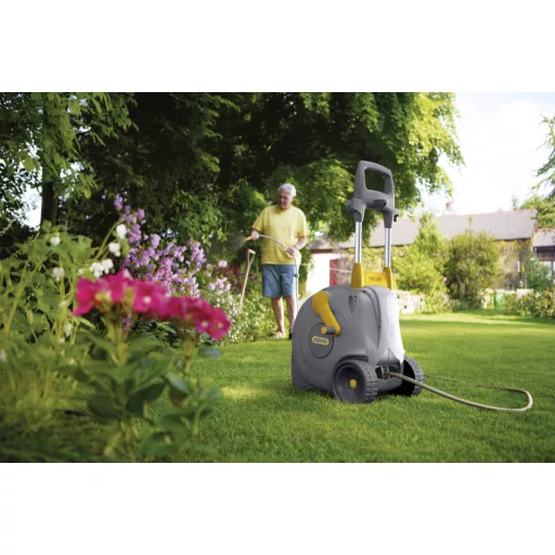 Hozelock 2450R0000 Schlauchwagen Fast Cart mit 40 m Schlauch Tömlőkocsi 40 m 1 db Szürke, Sárga