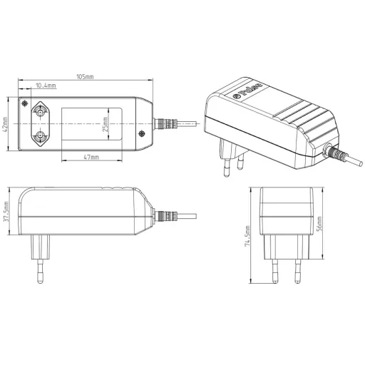 Egston 003920487 Dugasztápegység, fix feszültségű 24 V/DC 1.25 A 30 W Európai adapterrel