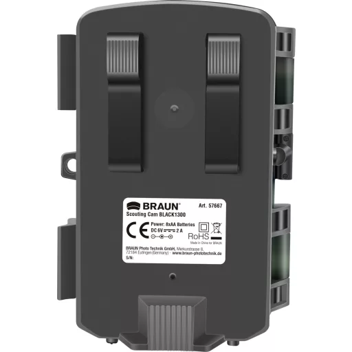 Braun Germany BRAUN Scouting Cam Black1300 Vadmegfigyelő kamera 13 Megapixel Felgyorsított felvétel funkció, Hangfelvevő Terepszínű