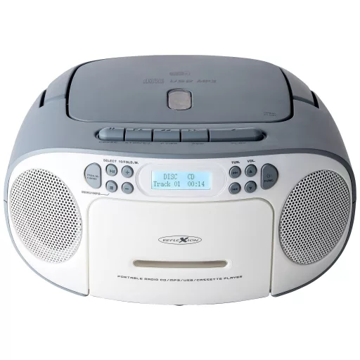 Reflexion Tragbarer Radiorecorder CD-s rádió DAB+, URH, DAB AUX, CD, Kazetta, USB Fehér, Kék