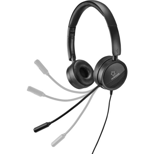 Renkforce RF-HS-360 Számítógép On Ear headset Vezetékes Stereo Fekete Hangerő szabályozás, Mikrofon némítás