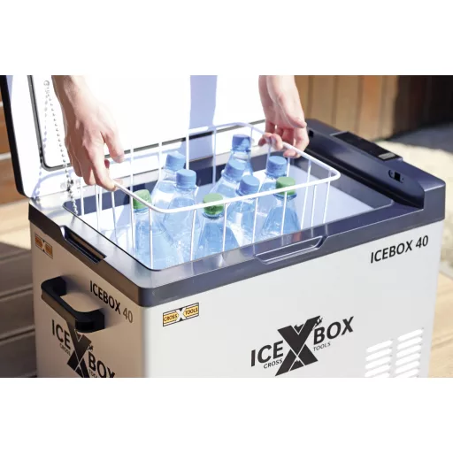 CrossTools ICEBOX 40 Hűtőláda EEK: F (A - G) Kompresszor 230 V, 24 V, 12 V Ezüst (matt), Fekete 37 l