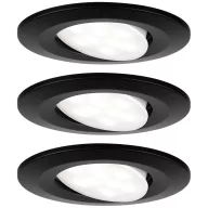   Beépíthető LED-es lámpakészlet 3x 680lm 4000K 6W 230V, fekete (matt), Paulmann 99991