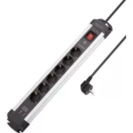   Sygonix SY-4755604 Túlfeszültség ellen védő elosztó 6 részes Ezüst, Fekete 1 db