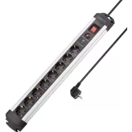   Sygonix SY-4755614 Túlfeszültség ellen védő elosztó 8 részes Ezüst, Fekete Védőérintkezős 1 db