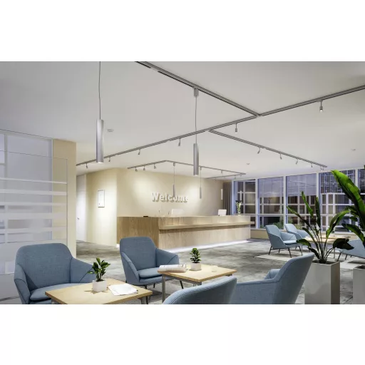 Paulmann 91364 ProRail3 Mid Feed Si Kst 3Ph Nagyfeszültségű sínes rendszer elemek Középső betáplálás ProRail3 Ezüst