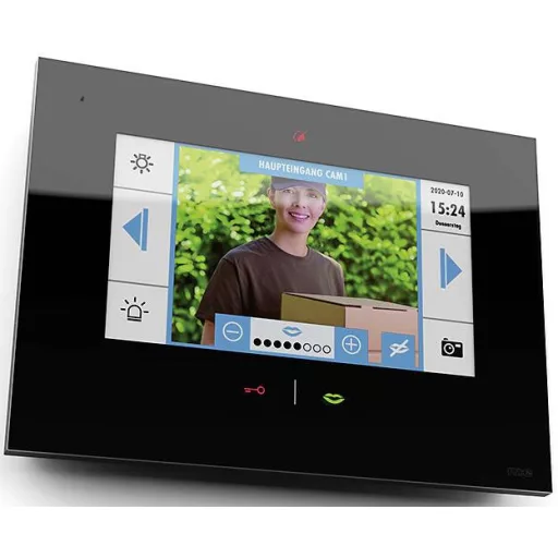 m-e modern-electronics VDV-907 S Videó kaputelefon WLAN, Rádiójel vezérlésű Beltéri egység Fekete