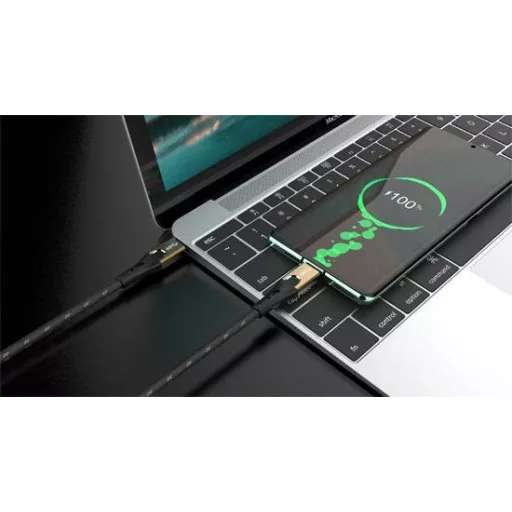 Oehlbach USB kábel USB 3.2 Gen2 USB-C® dugó, USB-C® dugó 2.00 m Fekete/arany D1C9532