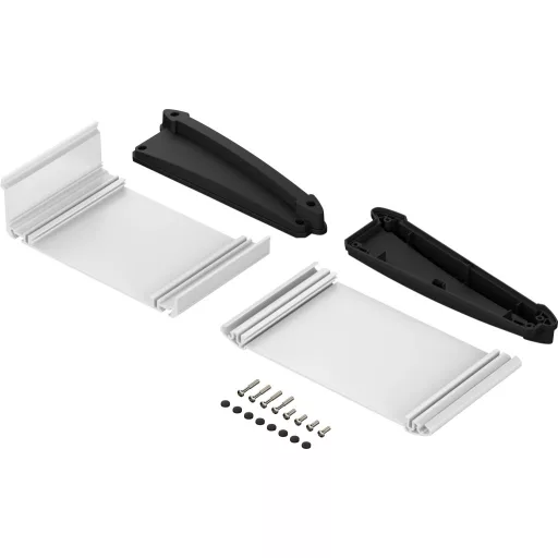 Bopla ATPH 1850-0100 ALU-TOPLINE_SET Pultos műszerdobozok (H x Sz x Ma) 82 x 200 x 32 mm Alumínium, ABS Natúr, Fekete (RAL 9005) 1 db