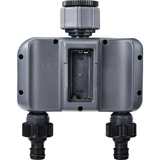 Kerti vízcsapra szerelhető kettős öntözőkomputer, Toolcraft TO-7153944