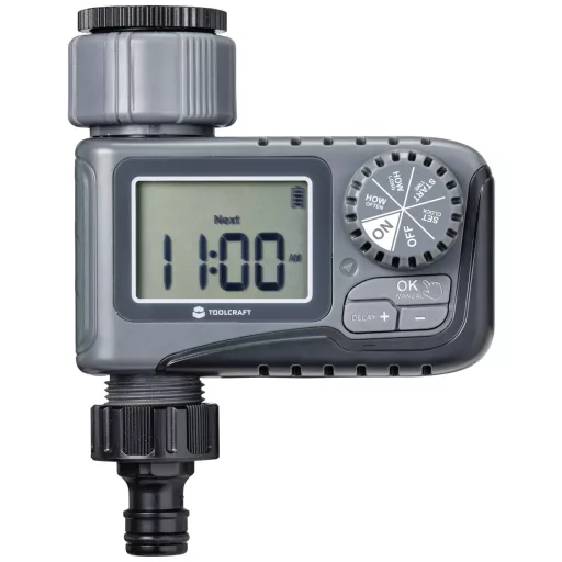 Kerti vízcsapra szerelhető öntözőkomputer, Toolcraft TO-7154910