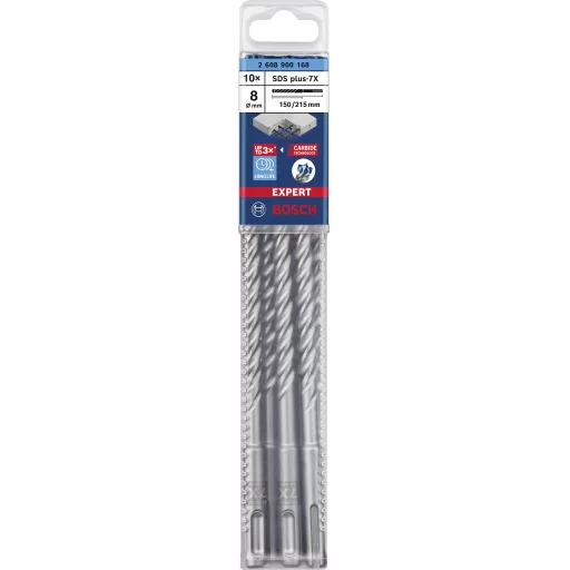 Bosch Accessories EXPERT SDS plus-7X 2608900168 Kalapácsfúró 10 részes 8.00 mm Teljes hossz 215 mm SDS-Plus 10 db