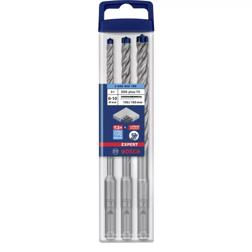 Bosch Accessories EXPERT SDS plus-7X 2608900196 Kalapácsfúró 3 részes 6.0 mm, 8.0 mm, 10.0 mm SDS-Plus 3 db