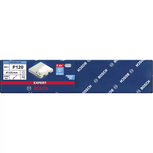 Bosch Accessories EXPERT M480 2608900709 Csiszolóháló szárazépítészeti csiszolóhoz Lyuk nélküli Szemcsézet 120 (Ø) 225 mm 25 db