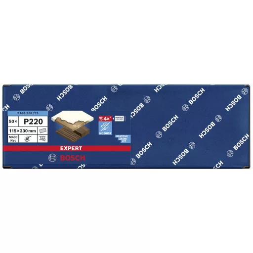 Bosch Accessories EXPERT M480 2608900773 Csiszolóháló rezgő csiszolóhoz Lyuk nélküli Szemcsézet 220 (H x Sz) 230 mm x 115 mm 50 db