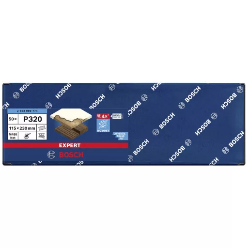 Bosch Accessories EXPERT M480 2608900774 Csiszolóháló rezgő csiszolóhoz Lyuk nélküli Szemcsézet 320 (H x Sz) 230 mm x 115 mm 50 db