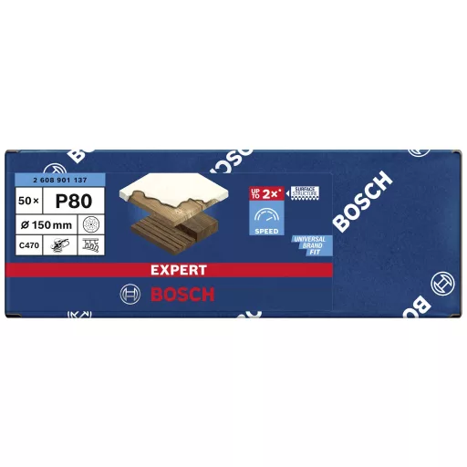 Bosch Accessories EXPERT C470 2608901137 Excenter csiszolópapír Lyukas Szemcsézet 80 (Ø) 150 mm 50 db