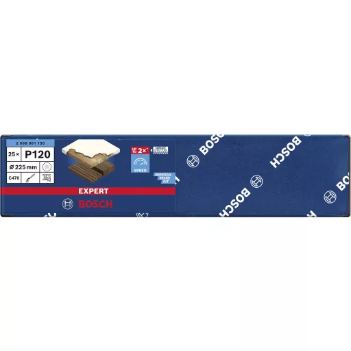Bosch Accessories EXPERT C470 2608901150 Csiszolópapír száraztechnológiás csiszológéphez Lyukas Szemcsézet 120 (Ø) 225 mm 25 db