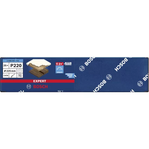 Bosch Accessories EXPERT C470 2608901153 Csiszolópapír száraztechnológiás csiszológéphez Lyukas Szemcsézet 220 (Ø) 225 mm 25 db