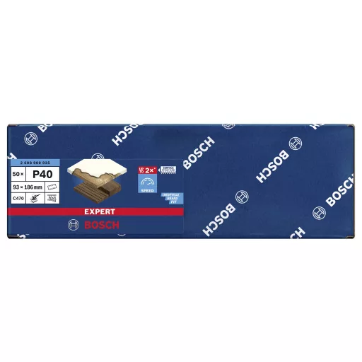 Bosch Accessories EXPERT C470 2608900935 Oszcilláló csiszolópapír Lyukas Szemcsézet 40 (H x Sz) 186 mm x 93 mm 50 db