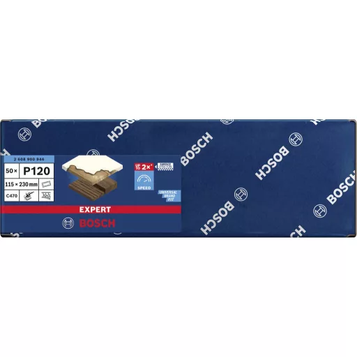 Bosch Accessories EXPERT C470 2608900946 Oszcilláló csiszolópapír Lyukas Szemcsézet 120 (H x Sz) 230 mm x 115 mm 50 db