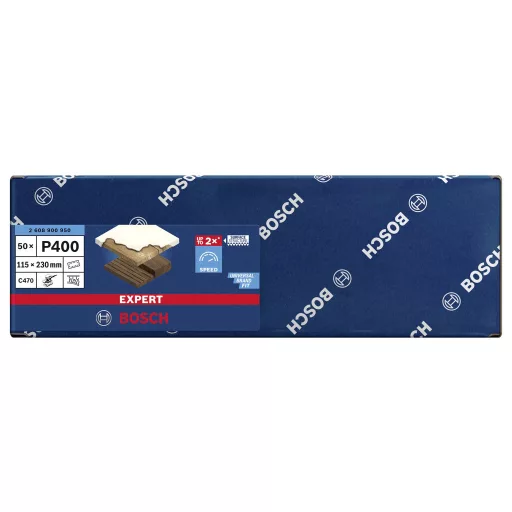 Bosch Accessories EXPERT C470 2608900950 Oszcilláló csiszolópapír Lyukas Szemcsézet 400 (H x Sz) 230 mm x 115 mm 50 db