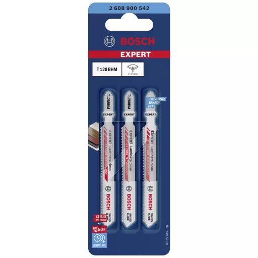 Bosch Accessories 2608900542 EXPERT Laminate Clean T128 BHM szúrófűrészlap, 3 db 3 db
