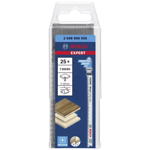 Bosch Accessories 2608900556 SZAKÉRTŐ Wood 2-old clean clean T 308 BO szúrófűrészlap, 25 db 25 db