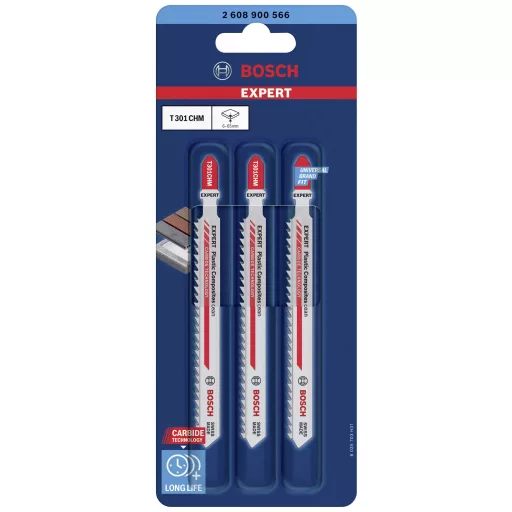 Bosch Accessories 2608900566 SZAKÉRTŐ Plastic Composites Clean T 301 CHM szúrófűrészlap, 3 db 3 db