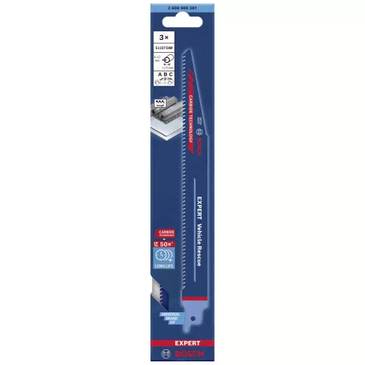 Bosch Accessories 2608900381 SZAKÉRTŐ Vehicle Rescue S 1157 CHM forgó fűrészlap, 3 db Fűrészlap hossz 225 mm 3 db